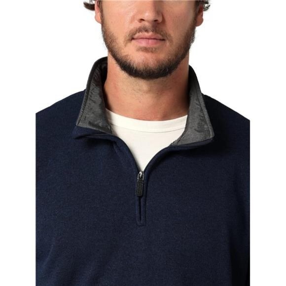 Wrangler Authentics‎ Men's Long Sleeve Fleece Quarter-Zip - Picture 1 of 4